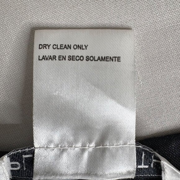 Plaza South Black Linen Tapered Pants Sz 18 Minimalist Slit Hem - Picture 12 of 12